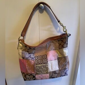Authentic Coach patchwork shoulder bag